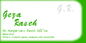 geza rasch business card